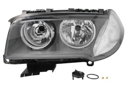 Faruri - Far Stanga potrivit BMW X3 (E83) 2006-2012 (H7/H7, electric, cu motor, culoare insert: negru, culoare semnalizator: transparent)