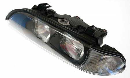 Iluminat auto - Far stanga (H7/HB3, electric, cu motoras, fundal negru) BMW Seria 5 1995-2000