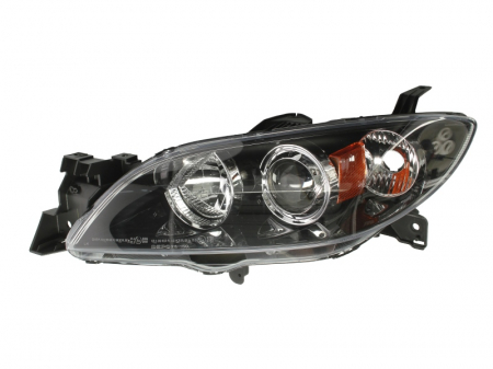 Piese Auto - Far stanga (H7/HB3, electric, fundal cromat, fundal transparent) MAZDA 3 2003-2009