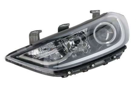 Faruri - Far Stanga potrivit HYUNDAI ELANTRA V, ELANTRA VI (H7/HB3/PY21W/W5W, culoare interior: negru)