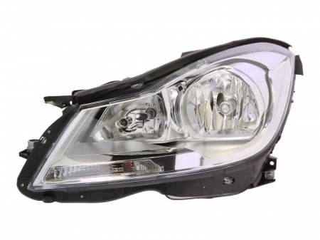 Far stanga (H7, reglaj electric, cu motoras, fundal cromat) MERCEDES Clasa C 2011-2013 [0]