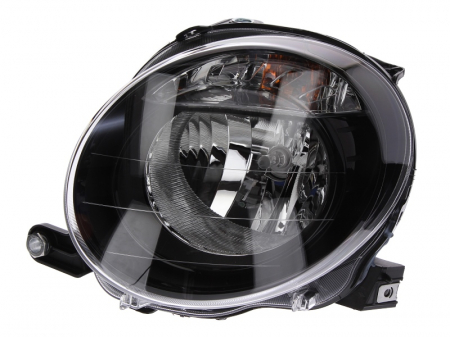 Iluminat auto - Far stanga (H7, reglaj electric, cu motoras, fundal negru) ABARTH 500 / 595 / 695, 500C / 595C / 695C FIAT 500, 500 C