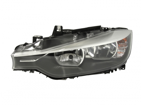 Iluminat auto - Far stanga (H7, reglaj electric, cu motoras, fundal negru) BMW Seria 3 (F30, F80), Seria 3 (F31)