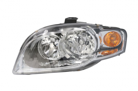 Far stanga (H7, reglaj electric, cu motoras, fundal negru/insertii crom) AUDI A4 2004-2008 [0]