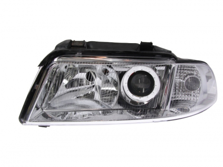 Far stanga (H7, reglaj electric, fundal cromat) AUDI A4 1998-2001 Iluminat auto - Far stanga (H7, reglaj electric, fundal cromat) AUDI A4 1998-2001