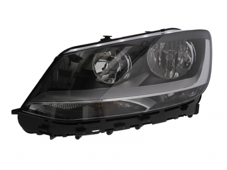 Faruri - Far Stanga potrivit VW SHARAN (halogen, H7/H7/P21W/PY21W/W5W, electric, cu motor, bec, culoare insert: negru)