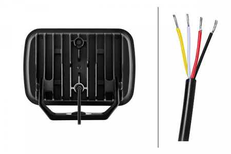 Far universal stanga/dreapta (dreptunghiular, BLADE, LED, 12/24V, 36W, latime 222mm, inaltime 153mm, adancime: 58mm, transparent, aluminiu, negru/crom, lumini pozitie, lungime cablu: 500mm) [1]