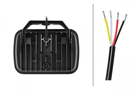 Far universal stanga/dreapta (dreptunghiular, BLADE, LED, 12/24V, 36W, latime 222mm, inaltime 153mm, adancime: 58mm, transparent, aluminiu, negru/crom, lumini pozitie, lungime cablu: 500mm) [1]