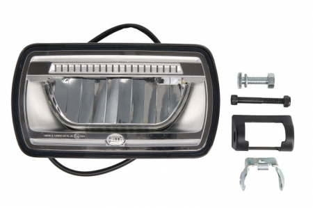 Faruri - Far universal stanga/dreapta (dreptunghiular, JUMBO, LED, 12/24V, 1,3; 2,7; 8W, latime 238mm, inaltime 132mm, adancime: 113mm, aluminiu, negru, lumini pozitie, lungime cablu: 800mm, standing fitting)