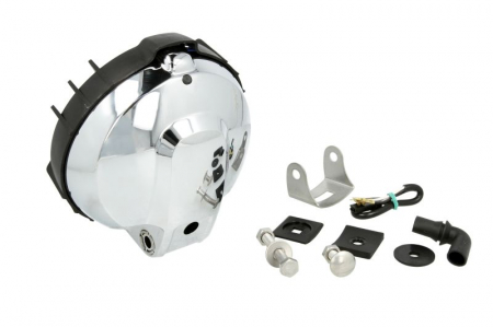 Far universal stanga/dreapta (faza lunga, H3, 12/24V, diametru 152mm, albastru, plastic, crom, lungime cablu: 150mm) [1]