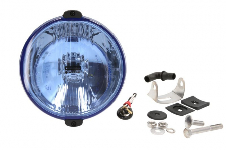 Iluminat auto - Far universal stanga/dreapta (faza lunga, H3, 12/24V, diametru 152mm, albastru, plastic, negru, lungime cablu: 150mm)