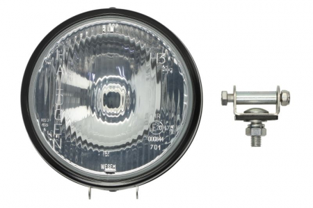 Iluminat auto - Far universal stanga/dreapta (faza lunga, H3, 12/24V, diametru 160mm, transparent, metal, negru)