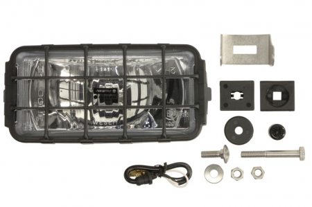 Iluminat auto - Far universal stanga/dreapta (faza lunga, H3, 12/24V, latime 182mm, inaltime 86mm, alb, metal, crom, lungime cablu: 150mm)
