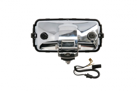 Far universal stanga/dreapta (faza lunga, H3, 12/24V, latime 182mm, inaltime 86mm, albastru, metal, crom, lungime cablu: 150mm) [1]