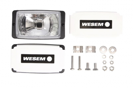 Iluminat auto - Far universal stanga/dreapta (faza lunga, H3, latime 139mm, inaltime 79,8mm, transparent, plastic, negru)