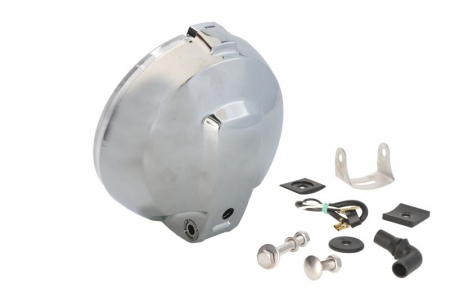 Far universal stanga/dreapta (faza lunga, H3/LED, 24V, diametru 183mm, alb, plastic, crom, lumini pozitie, lungime cablu: 150mm) [1]