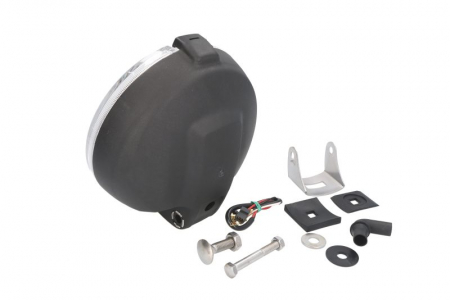 Far universal stanga/dreapta (faza lunga, H3/LED, 24V, diametru 183mm, alb, plastic, negru, lumini pozitie, lungime cablu: 150mm) [1]