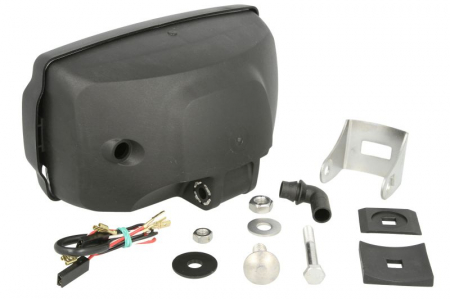 Far universal stanga/dreapta (faza lunga, H3/T4W, 12/24V, latime 220mm, inaltime 123mm, alb, plastic, negru, lumini pozitie, lungime cablu: 150mm) [1]