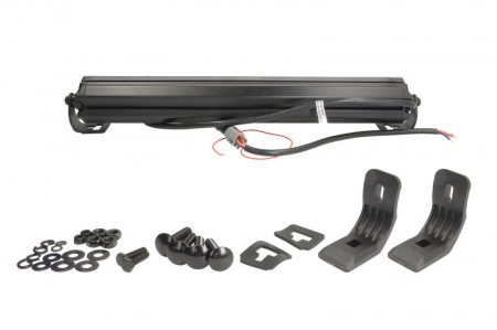 Far universal stanga/dreapta (faza lunga, LBE 2 Lightbar, LED, 12/24V, latime 493/522mm, inaltime 57mm, adancime: 72mm, alb, aluminiu, negru, lumini pozitie, lungime cablu: 1000mm) [1]