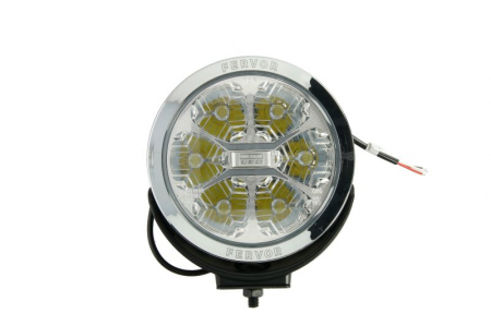 Iluminat auto - Far universal stanga/dreapta (faza lunga, LED, 12/24V, 27W, diametru 180mm, adancime: 67mm, transparent, aluminiu, negru/crom, lumini pozitie)