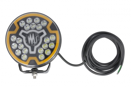 Piese Auto - Far universal stanga/dreapta (faza lunga, LED, 12/24V, inaltime 194mm, diametru 179mm, adancime: 78mm, transparent, aluminiu, negru, lumini pozitie, lampă de degajare laterală, lungime cablu: 300mm)