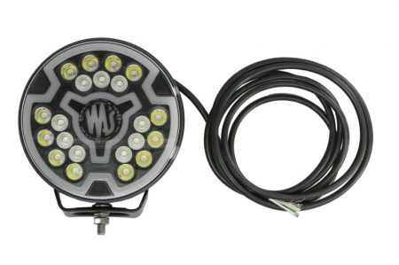 Piese Auto - Far universal stanga/dreapta (faza lunga, LED, 12/24V, inaltime 194mm, diametru 179mm, adancime: 78mm, transparent, aluminiu, negru, lumini pozitie, lungime cablu: 300mm)