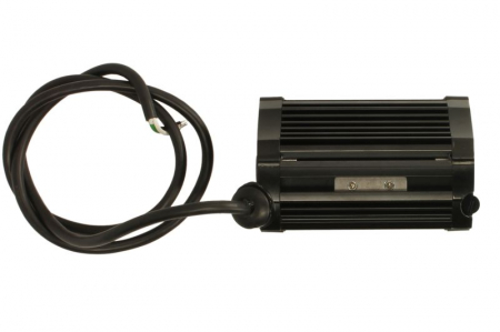 Far universal stanga/dreapta (faza lunga, LED, 12/24V, latime 130mm, inaltime 74mm, adancime: 104mm, transparent, aluminiu, negru, lumini pozitie, lungime cablu: 100mm, cu lumină de poziţie) [1]