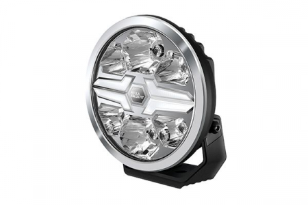 Iluminat auto - Far universal stanga/dreapta (rotund, BLADE, LED, 12/24V, 17W, diametru 220mm, adancime: 116mm, transparent, aluminiu, negru/crom, lumini pozitie, lungime cablu: 500mm)