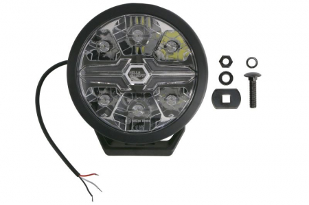 Iluminat auto - Far universal stanga/dreapta (rotund, BLADE, LED, 12/24V, 36W, diametru 181mm, adancime: 96mm, transparent, aluminiu, negru, lumini pozitie, lungime cablu: 500mm)