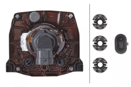 Far universal stanga/dreapta (rotund, H7, 24V, latime 108mm, inaltime 108mm, diametru 90mm, adancime: 182mm, transparent, negru) [1]