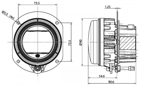 Proiector ceata Dreapta/Stanga (LED, 55/96x116mm) 12/24V [2]