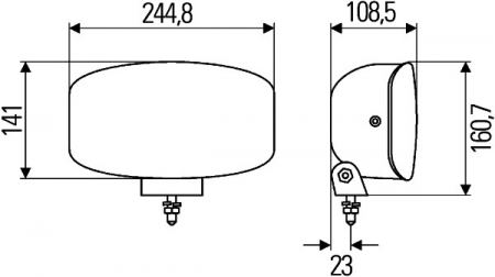 Farul universal Dreapta/Stanga (dreptunghiular, H7/W5W, 12/24V, latime 247mm, inaltime 141mm, adancime: 109mm, transparent, plastic, negru, Lampi de pozitie) [2]