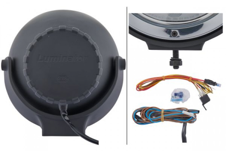 Farul universal Dreapta/Stanga (rotund, Luminator Xenon, D1S, 24V, latime 222mm, inaltime 222mm, diametru 224,4mm, adancime: 153mm, transparent, aluminiu, negru, lungime cablu: 1950mm) [1]