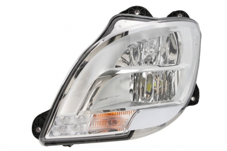 Fat stanga (H1/LED/P21W, manual, fara motor, cu lumina de zi, culoare insert: crom platinat, culoare indicator: transparent) potrivit DAF CF, XF 106 10.12- [0]