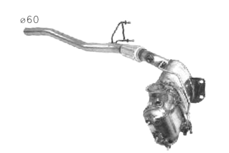 Filtru de particule diesel (DPF) fata potrivit Audi A3; Seat Altea, Altea Xl, Leon; Skoda Octavia II, Superb II; VW Golf VI, Jetta III, Scirocco, Scirocco III 2006-2017 - 2.0 diesel, Euro 5, cordierit [1]