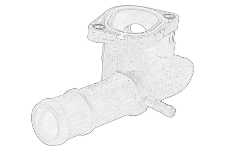 Element sistem racire - Flansa lichid racire (numar iesiri: 2) potrivit AUDI A1, A3, A4 B8, A5, A6 C6, Q3, Q5, TT; SEAT ALHAMBRA, ALTEA, ALTEA XL, EXEO, EXEO ST, IBIZA IV, IBIZA IV SC 1.6D/2.0D 05.03-12.22