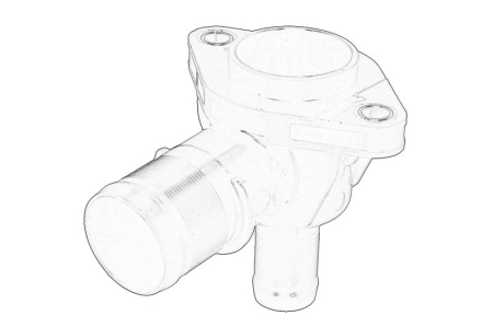 Element sistem racire - Flansa lichid racire potrivit CITROEN BERLINGO, BERLINGO MULTISPACE, BERLINGO/MINIVAN, C2, C3 I, C3 PLURIEL, C4, C4 I, SAXO, XSARA, XSARA PICASSO; PEUGEOT 1007, 206, 207 1.6/1.6D 05.96-
