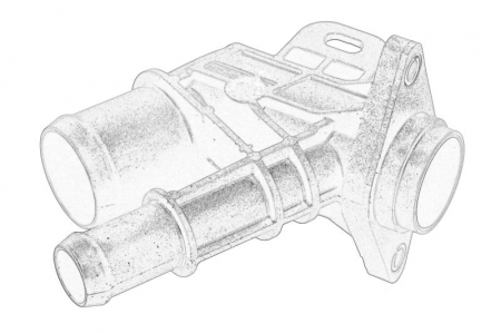 Elemente sistem racire - Flansa lichid racire potrivit OPEL ASTRA K, ASTRA K/KOMBI 1.5D 08.19-