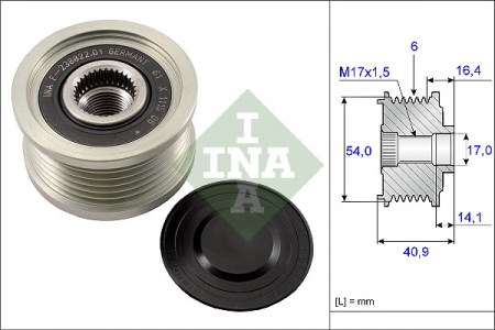 Piese Auto - Fulie alternator ALFA ROMEO 159, BRERA, MITO, SPIDER; FIAT BRAVO II, CROMA, DOBLO, DUCATO, GRANDE PUNTO, IDEA, LINEA, PUNTO, PUNTO EVO, STILO; LANCIA DELTA III, MUSA; OPEL COMBO 1.4-2.0D dupa 2001