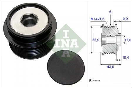 Piese Auto - Fulie alternator CHRYSLER PACIFICA, VOYAGER IV; DODGE CARAVAN; TOYOTA AURIS, AVENSIS, COROLLA, MATRIX, RAV 4 III, RAV 4 IV, VERSO, WISH, YARIS 1.6-3.8 dupa 2000