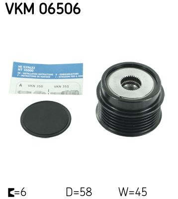 Fulie alternator HYUNDAI ELANTRA, I20, I30, I40, I40 CW, IX20, IX35, VELOSTER; KIA CARENS III, CARENS IV, CEE'D, CERATO, OPTIMA, PRO CEE'D, RIO III, SOUL, SOUL II, SPORTAGE, VENGA 1.4-2.0 dupa 2006