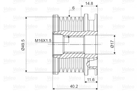 Fulie alternator potrivit AUDI A3, A4 ALLROAD B8, A4 B6, A4 B7, A4 B8, A5, A6 C6, A6 C7, Q5, TT; SEAT ALHAMBRA, ALTEA, CORDOBA, EXEO, EXEO ST, IBIZA III, IBIZA IV 1.2-3.6 dupa 2000 [3]