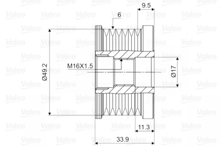 Fulie alternator potrivit BMW 1 (E81), 1 (E82), 1 (E87), 1 (E88), 3 (E46), 3 (E90), 3 (E91), 3 (E92), 3 (E93), 5 (E60), X1 (E84), Z4 (E85) 1.6/1.8/2.0 04.00-06.15 [3]