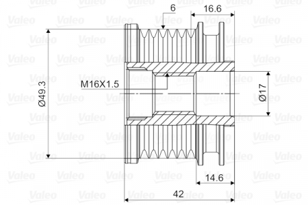 Fulie alternator potrivit CITROEN BERLINGO MULTISPACE, BERLINGO/MINIVAN, C3 II, C3 PICASSO, C4, C4 GRAND PICASSO I, C4 I, C4 II, C4 PICASSO I, C4 PICASSO II, C5 III, DS3 1.4-1.6D 02.06- [3]