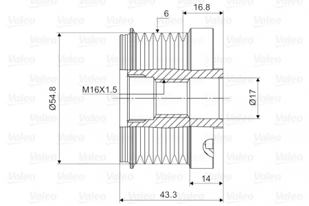 Fulie alternator potrivit DACIA LOGAN; RENAULT CLIO II, LAGUNA I, MEGANE I, MEGANE I CLASSIC, MEGANE I COACH, MEGANE SCENIC, SCENIC I 1.4/1.6/1.9D 11.97- [3]