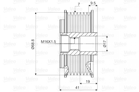 Fulie alternator potrivit HYUNDAI H-1, H-1 / STAREX, H-1 CARGO, H-1 TRAVEL; KIA SORENTO I 2.5D 10.97- [3]