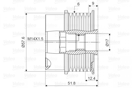 Fulie alternator potrivit LAND ROVER DISCOVERY III RANGE ROVER SPORT I 2.7D 2004-2013 [1]