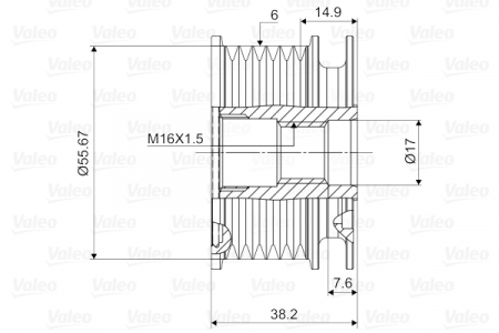 Fulie alternator potrivit MERCEDES 124 (C124), 124 T-MODEL (S124), 124 (W124), 190 (W201), C T-MODEL (S202), C (W202), CLK (A208), CLK (C208), E T-MODEL (S124) 2.0-4.2 10.82- [3]