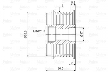Fulie alternator potrivit MERCEDES A (W169), B SPORTS TOURER (W245), C T-MODEL (S204), C (W204), V (638/2), VITO (W638); CHEVROLET AVEO, CAPTIVA, EPICA, LACETTI, NUBIRA 1.3D-2.3D 02.96- [3]