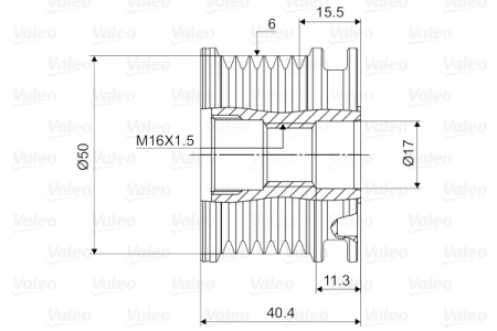 Fulie alternator potrivit MERCEDES C (CL203), C T-MODEL (S202), C T-MODEL (S203), C T-MODEL (S204), C (W202), C (W203), CLK (A208), CLK (C208), E T-MODEL (S210) 2.0-5.0 09.97- [3]